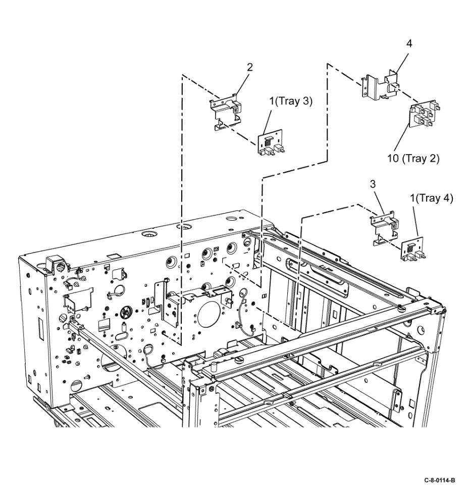 PL 70.80 TTM Size Sensing parts diagram - Xerox VersaLink C7000 / C7020 / C7025 / C7030