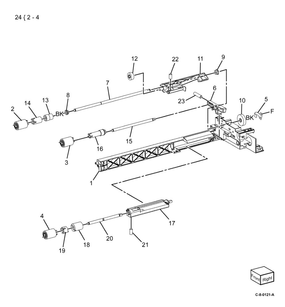 PL 80.11 Tray 1 Feeder Assembly (2 of parts diagram - Xerox VersaLink C7000 / C7020 / C7025 / C7030