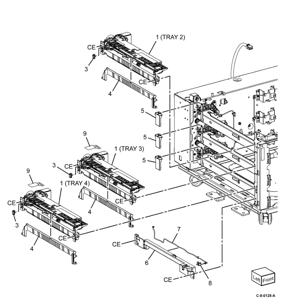 PL 80.30 3TM Feeders parts diagram - Xerox VersaLink C7000 / C7020 / C7025 / C7030