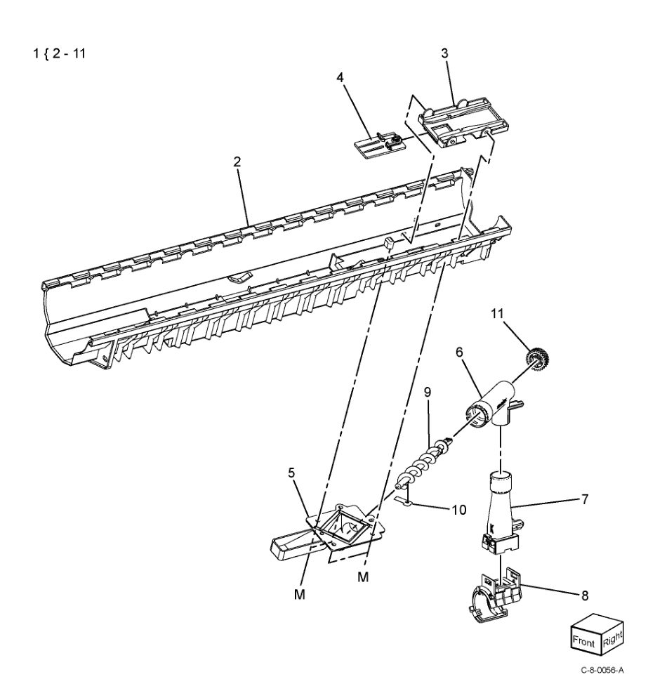 PL 90.10 Dispenser Components parts diagram - Xerox VersaLink C7000 / C7020 / C7025 / C7030
