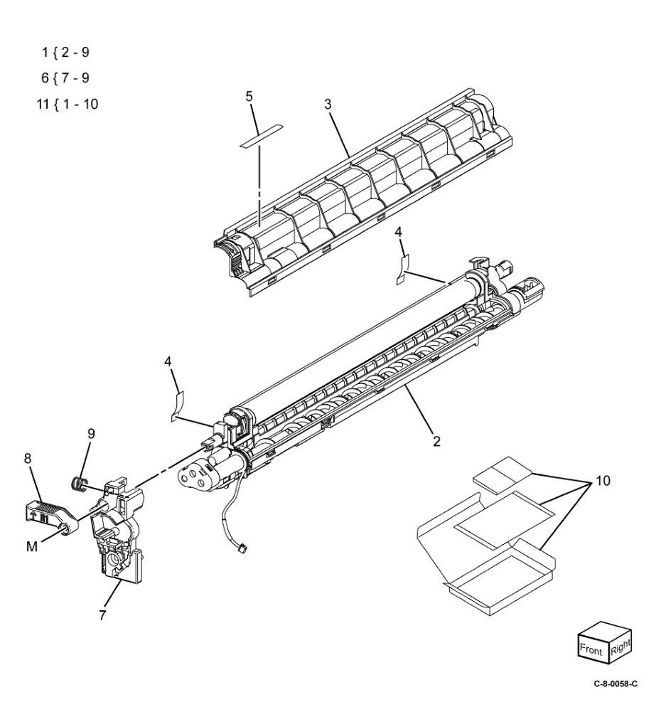 PL 90.30 Developer Unit Components parts diagram - Xerox VersaLink C7000 / C7020 / C7025 / C7030