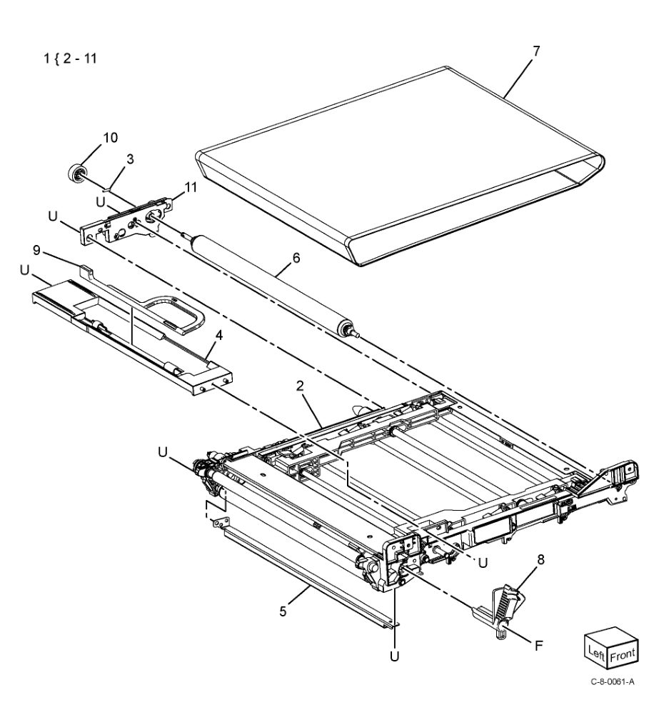 PL 90.50 IBT Belt Assembly parts diagram - Xerox VersaLink C7000 / C7020 / C7025 / C7030