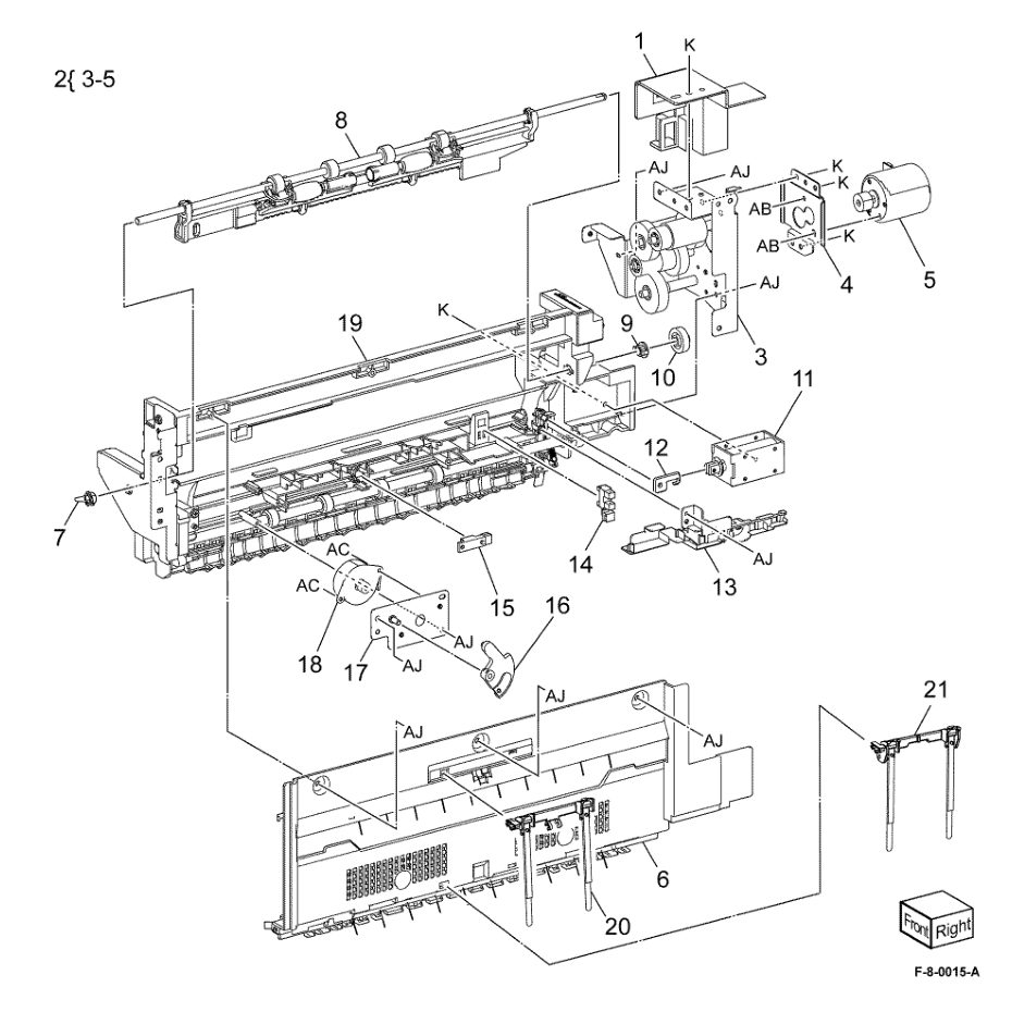 PL 10.25 Exit 2 Transport Assembly parts diagram - Xerox VersaLink C8000 / C9000