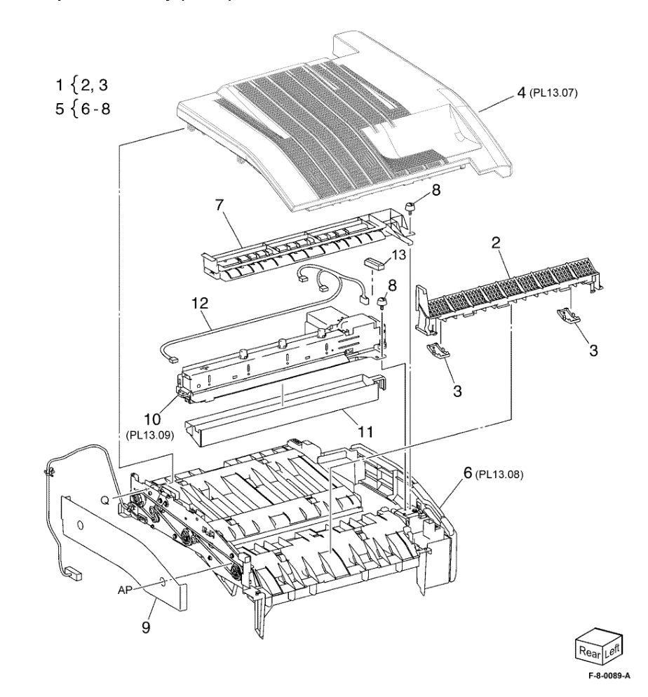 PL 13.06 Office Finisher LX - Horizontal Transport Assembly (2 of 5) parts diagram - Xerox VersaLink C8000 / C9000