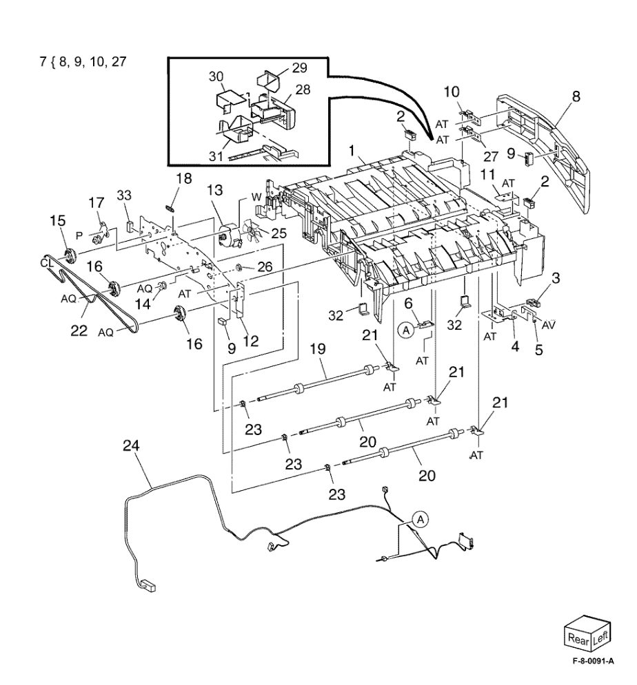 PL 13.08 Office Finisher LX - Horizontal Transport Assembly (4 of 5) parts diagram - Xerox VersaLink C8000 / C9000