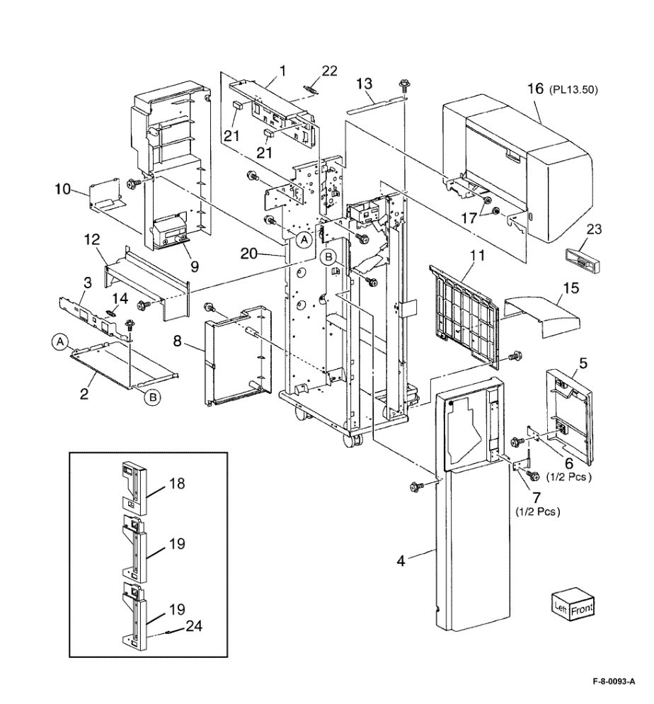 PL 13.10 Office Finisher LX Covers parts diagram - Xerox VersaLink C8000 / C9000