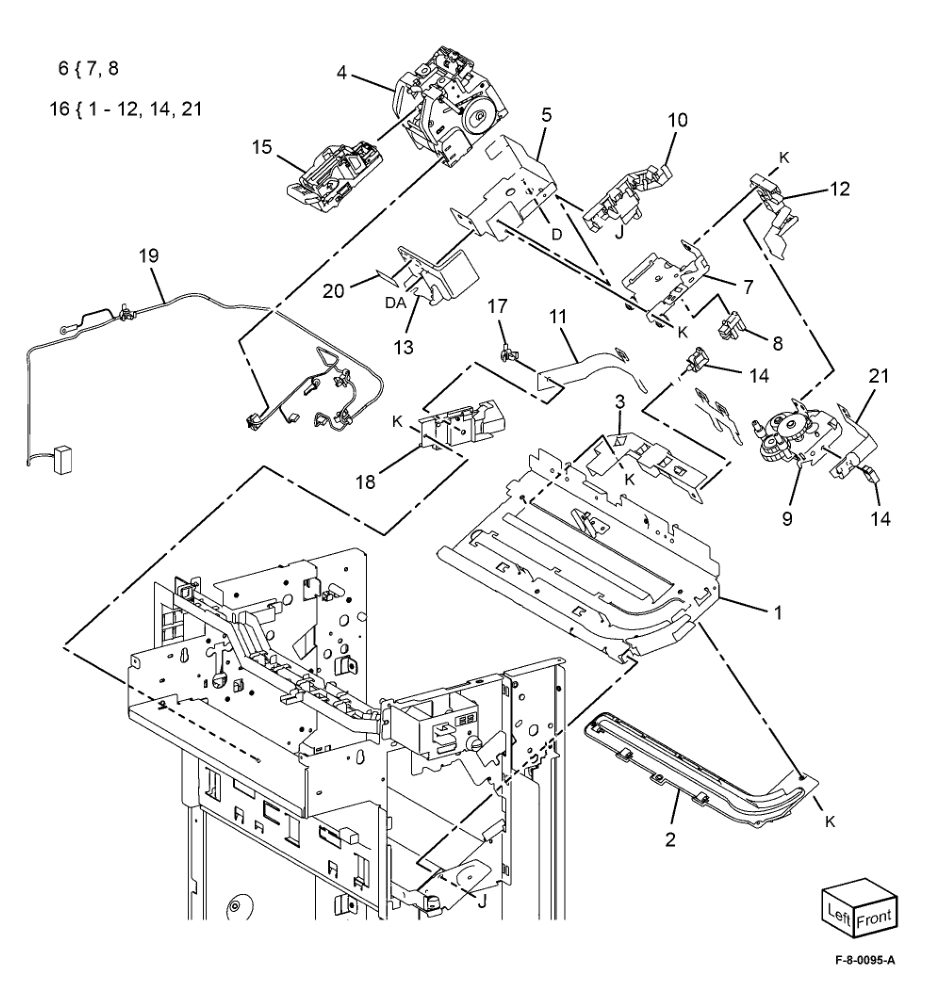 PL 13.20 Office Finisher LX Stapler parts diagram - Xerox VersaLink C8000 / C9000