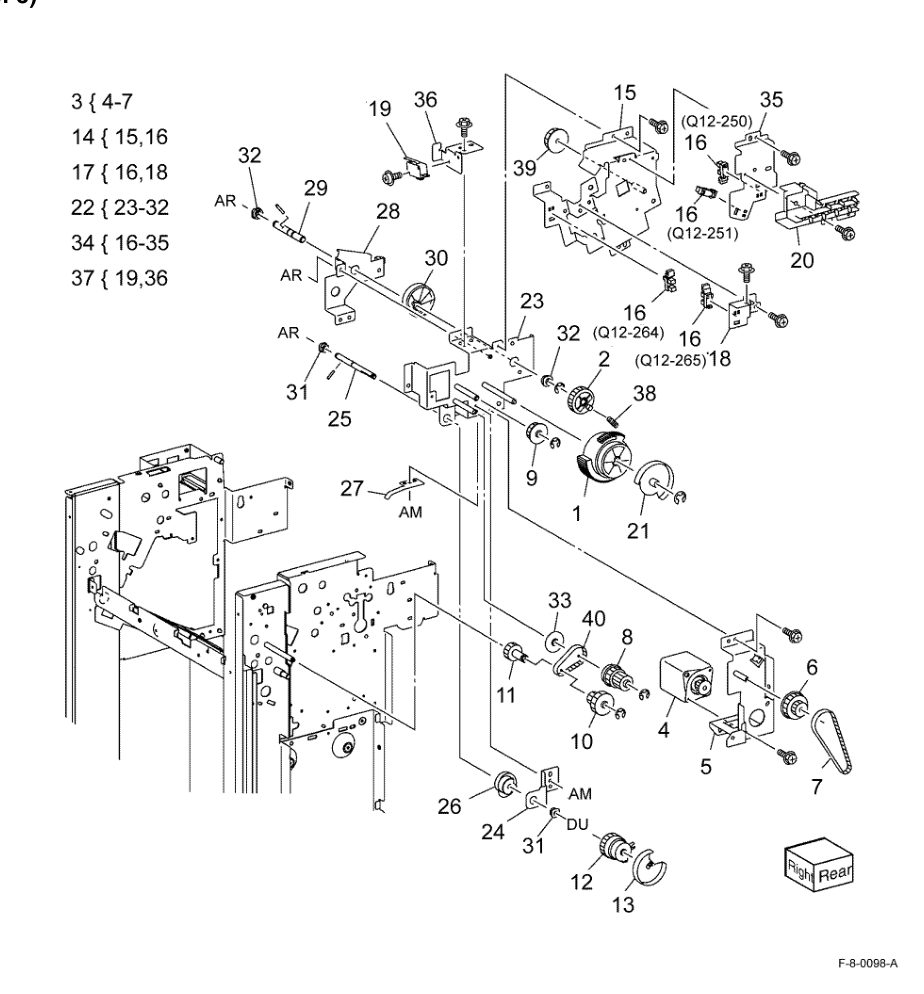 PL 13.27 Office Finisher LX Ejector (3 of 5) parts diagram - Xerox VersaLink C8000 / C9000