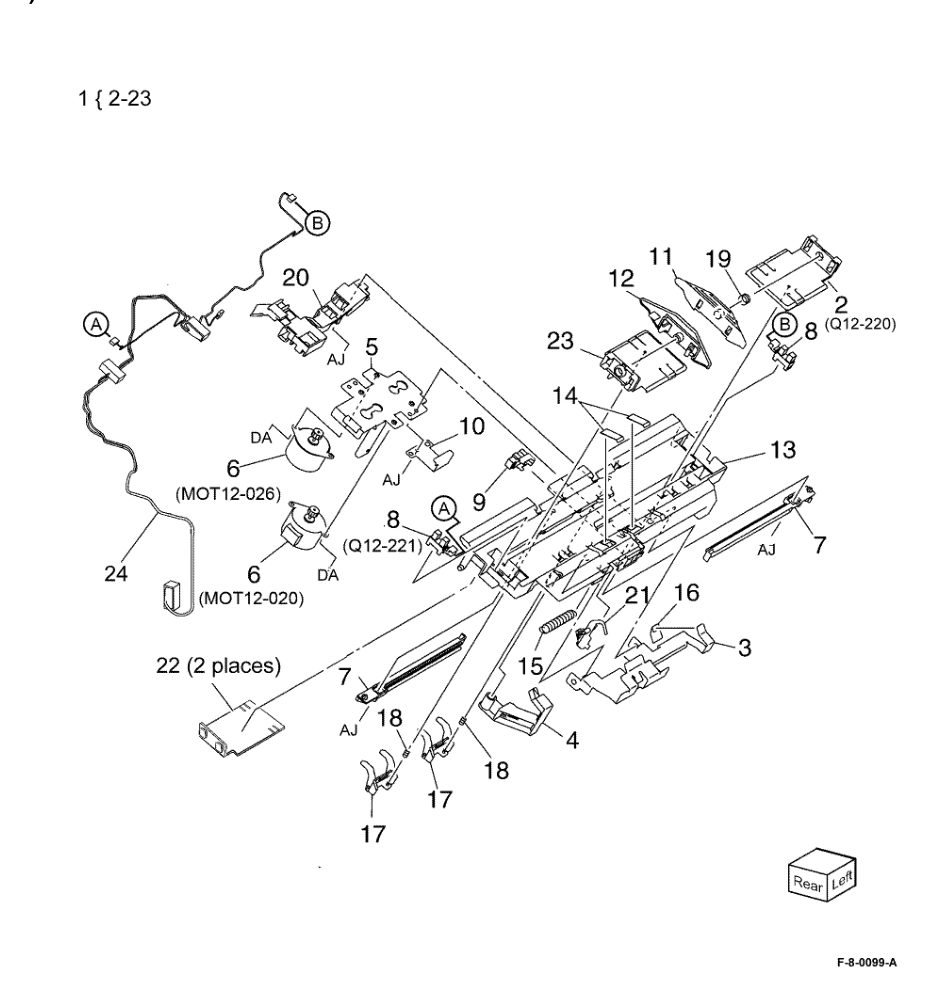 PL 13.28 Office Finisher LX Ejector (4 of 5) parts diagram - Xerox VersaLink C8000 / C9000
