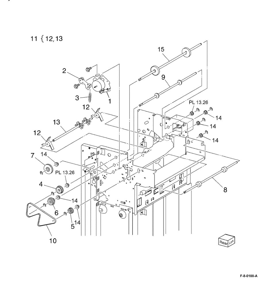 PL 13.29 Office Finisher LX Ejector (5 of 5) parts diagram - Xerox VersaLink C8000 / C9000