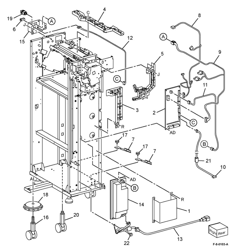 PL 13.45 Office Finisher LX Folder Electrical parts diagram - Xerox VersaLink C8000 / C9000