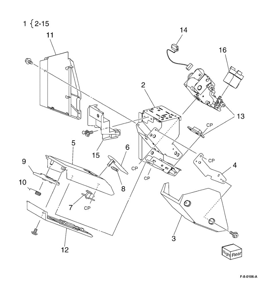 PL 13.60 Office Finisher LX Booklet Front Stapler Assembly parts diagram - Xerox VersaLink C8000 / C9000