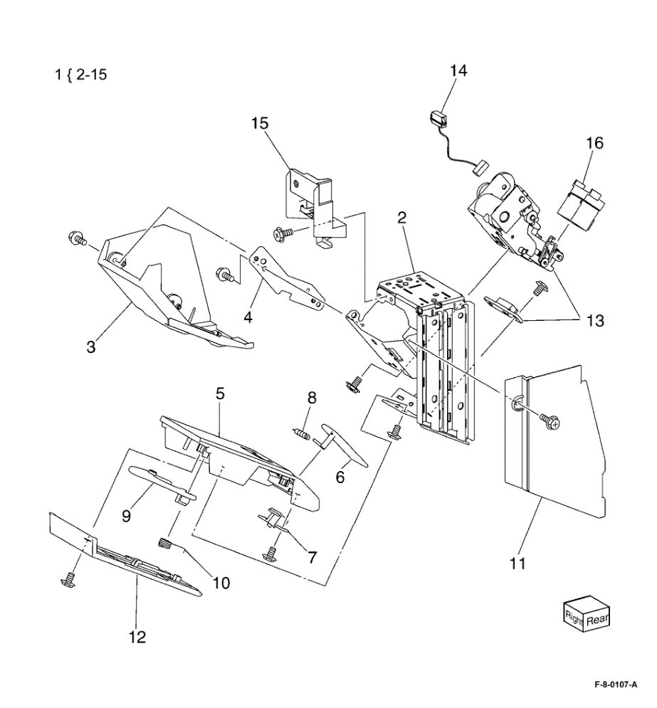 PL 13.65 Office Finisher LX Booklet Rear Stapler Assembly parts diagram - Xerox VersaLink C8000 / C9000