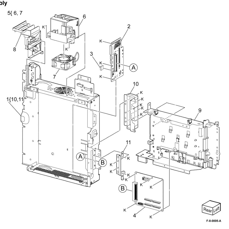 PL 3.15 Video Contact Chassis Assembly parts diagram - Xerox VersaLink C8000 / C9000