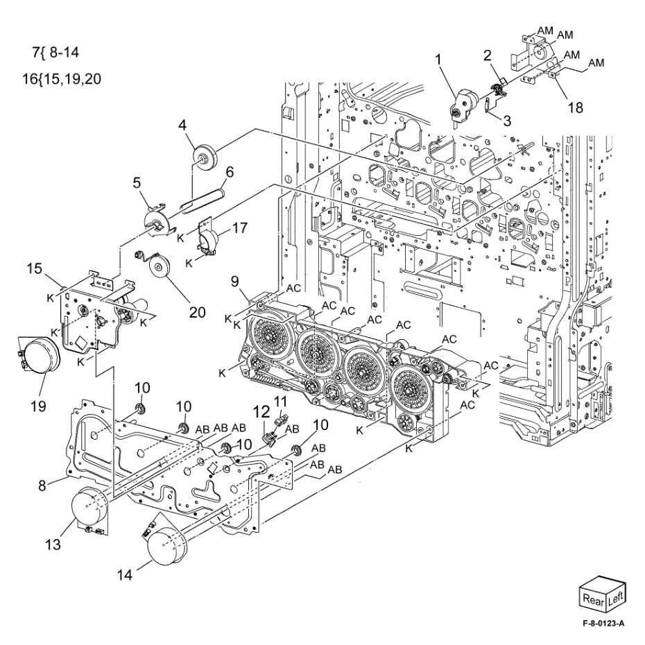 PL 40.05 Main Drive Assembly parts diagram - Xerox VersaLink C8000 / C9000