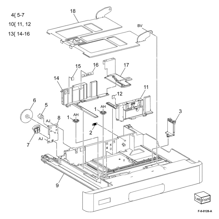 PL 70.10 Tray 1 Assembly parts diagram - Xerox VersaLink C8000 / C9000