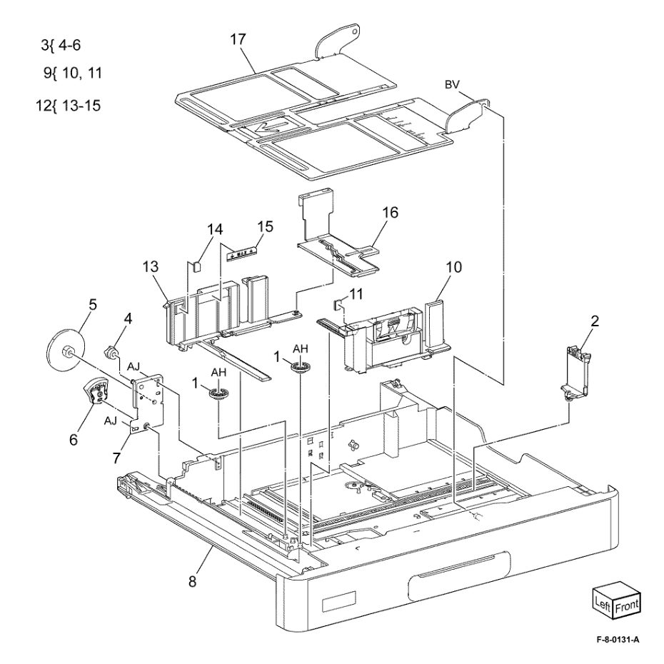 PL 70.25 2TM Tray 3/4 Assembly parts diagram - Xerox VersaLink C8000 / C9000