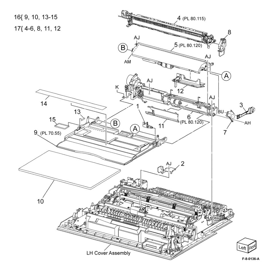 PL 70.50 Bypass Tray Components parts diagram - Xerox VersaLink C8000 / C9000