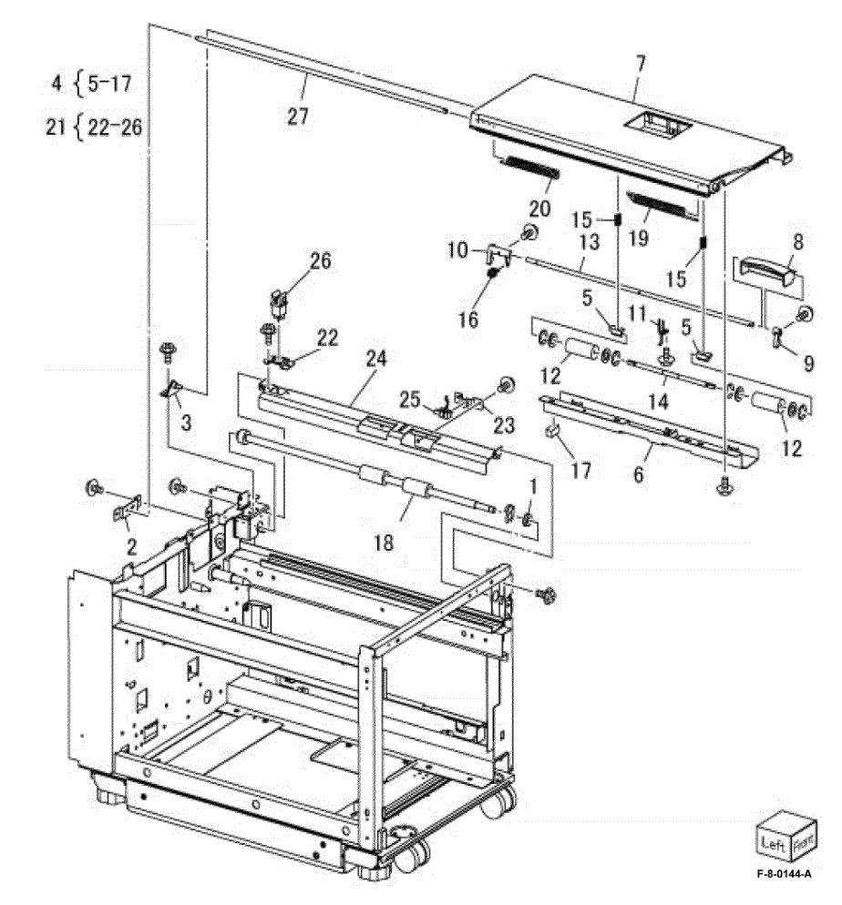 PL 70.90 HCF Top Cover Unit parts diagram - Xerox VersaLink C8000 / C9000