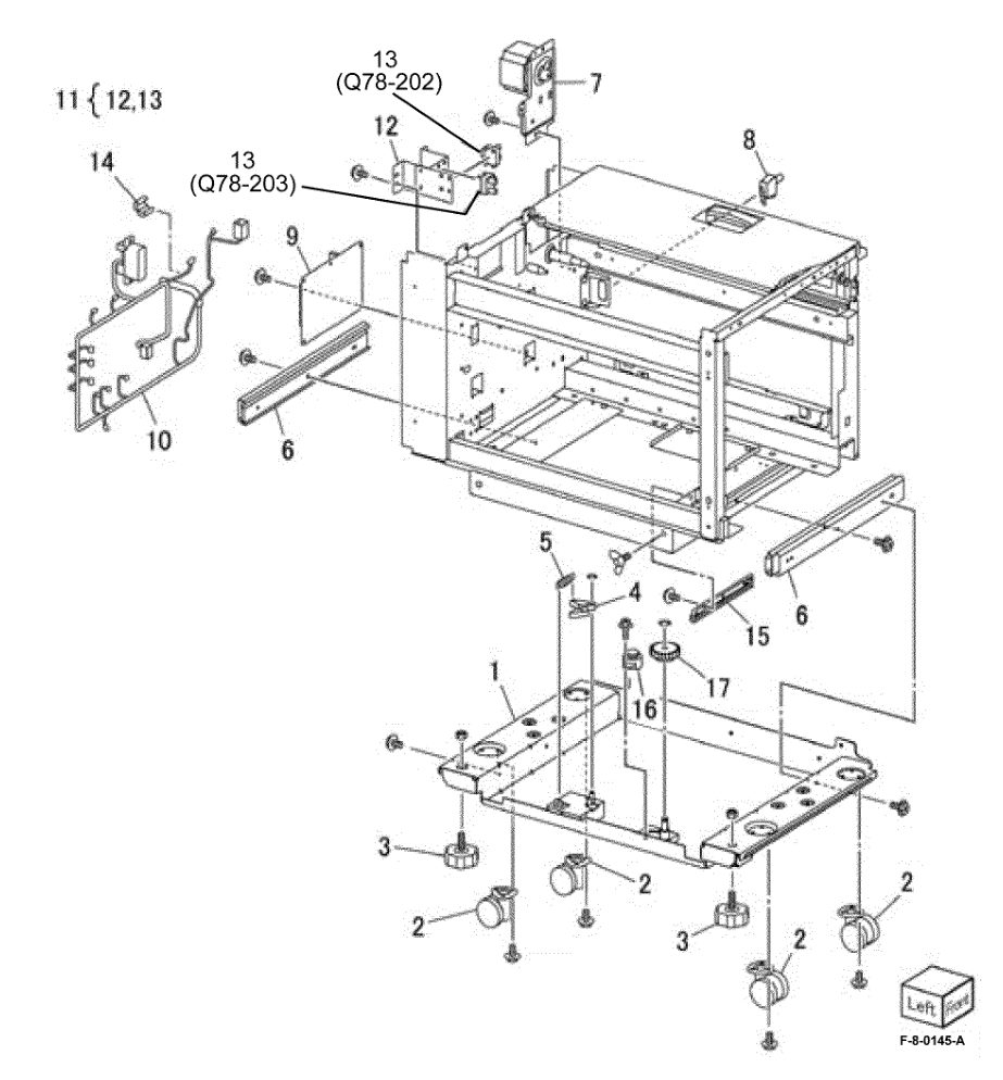 PL 70.95 HCF Electrical and Rail parts diagram - Xerox VersaLink C8000 / C9000