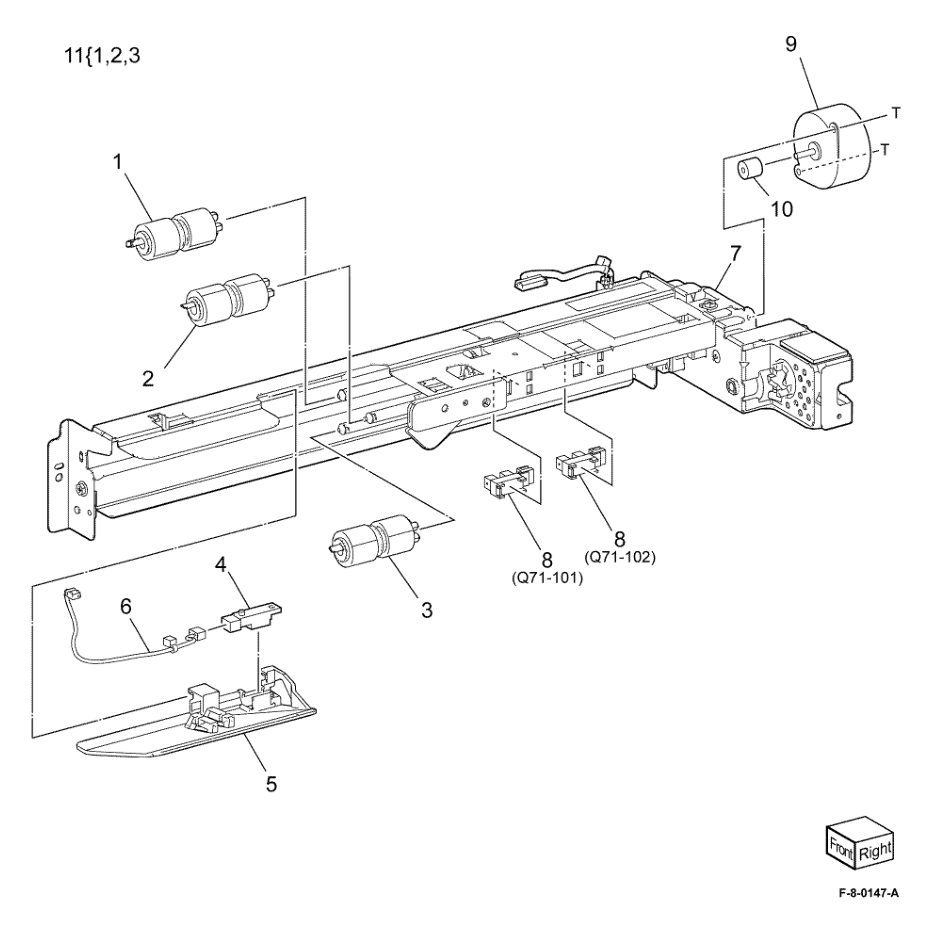 PL 80.10 Tray 1 Feedhead Assembly parts diagram - Xerox VersaLink C8000 / C9000