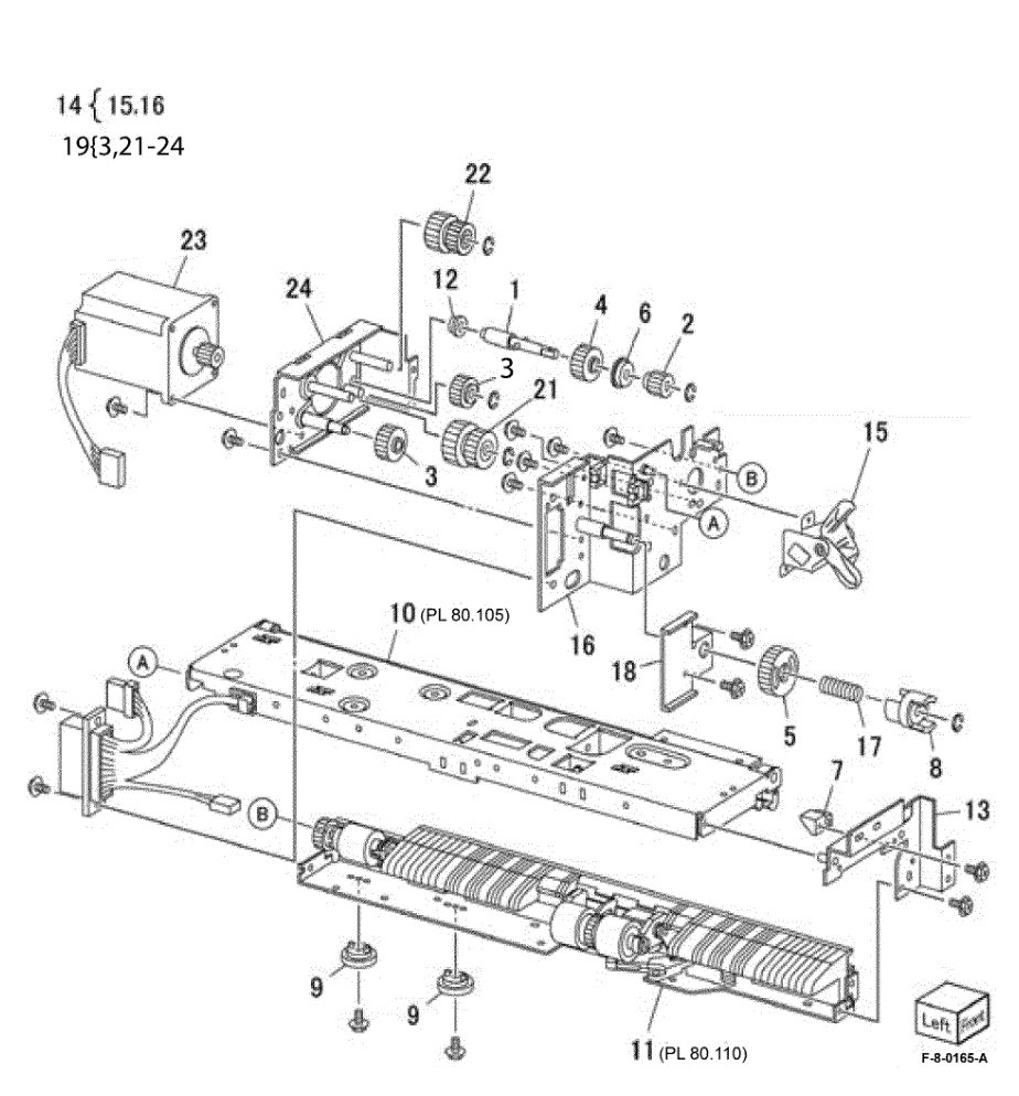 PL 80.100 HCF Feeder (1 of 3) parts diagram - Xerox VersaLink C8000 / C9000