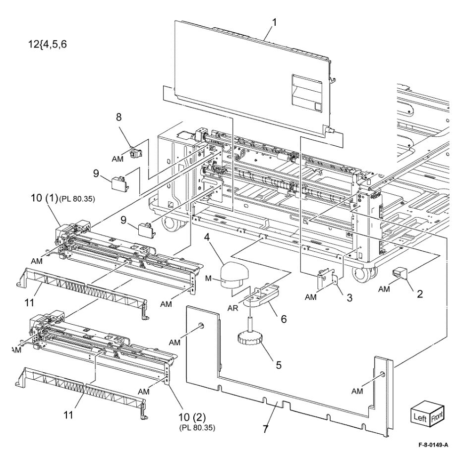 PL 80.20 2TM Left Cover Feedhead Assembly parts diagram - Xerox VersaLink C8000 / C9000