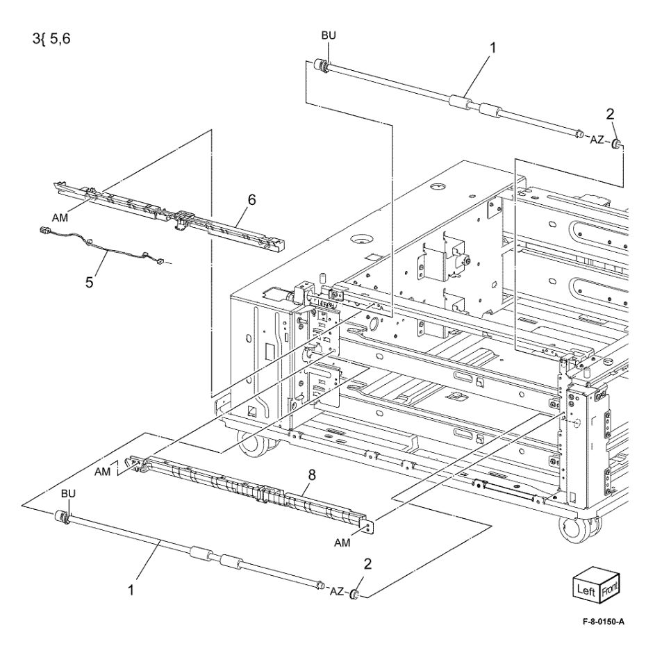 PL 80.25 2TM Takeaway Assembly parts diagram - Xerox VersaLink C8000 / C9000