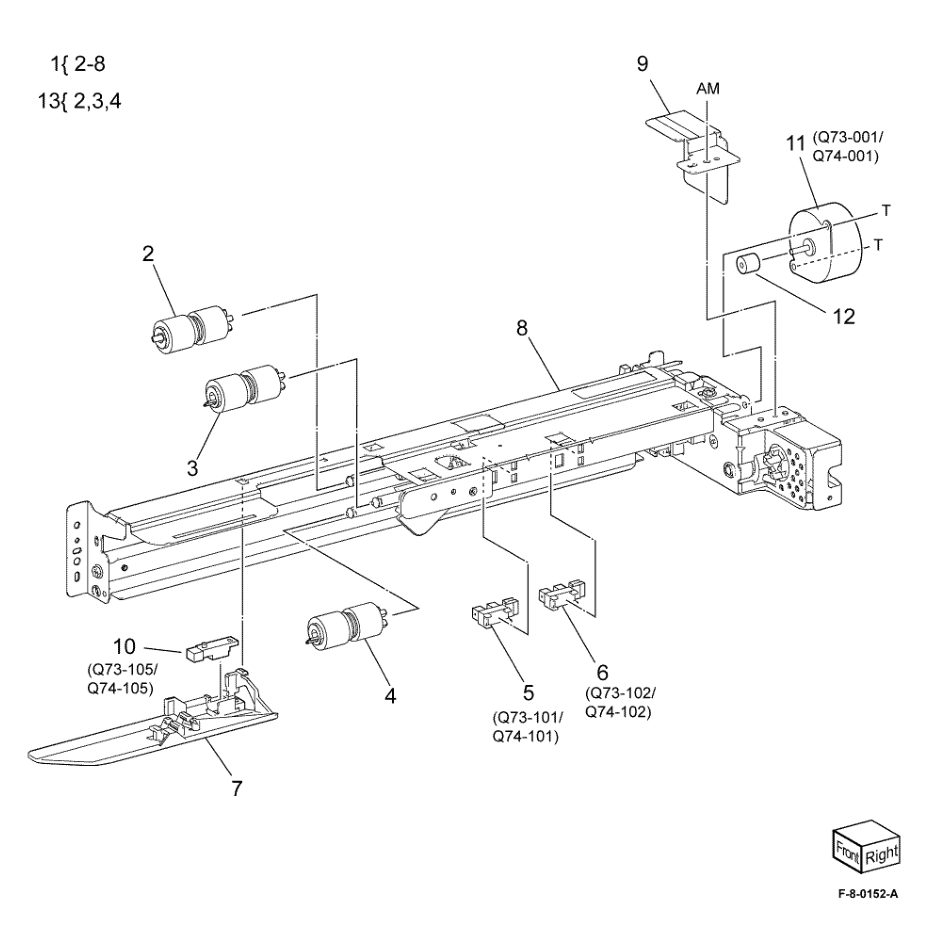 PL 80.35 2TM Tray 3 & 4 Feedhead Assembly parts diagram - Xerox VersaLink C8000 / C9000