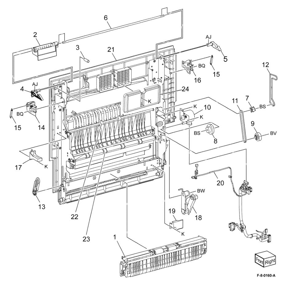 PL 80.75 Left Cover Transport Assembly parts diagram - Xerox VersaLink C8000 / C9000