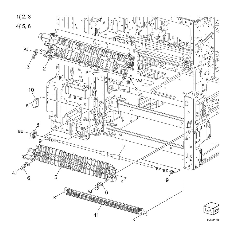 PL 80.90 Registration Transport Assembly parts diagram - Xerox VersaLink C8000 / C9000