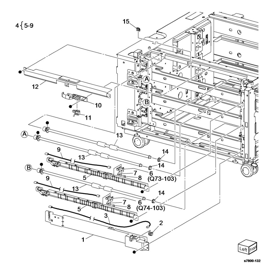 PL 10.12 Roller parts diagram - Xerox Phaser 7800