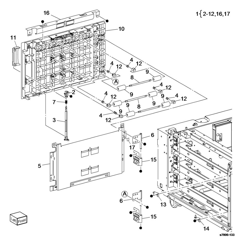 PL 10.13 3 TM Left Hand Cover parts diagram - Xerox Phaser 7800