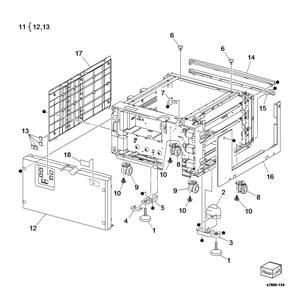 PL 10.14 3TM Covers parts diagram - Xerox Phaser 7800