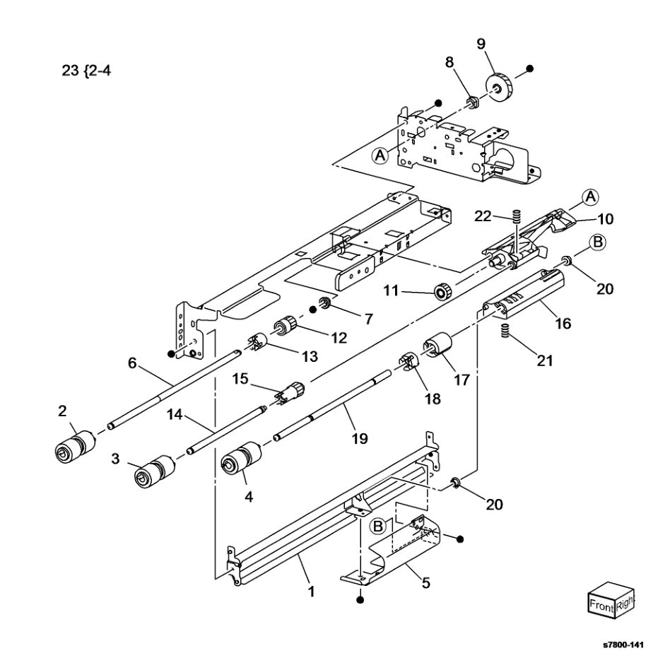PL 11.10 Tray 4 Feeder - TT (2 of 2) parts diagram - Xerox Phaser 7800