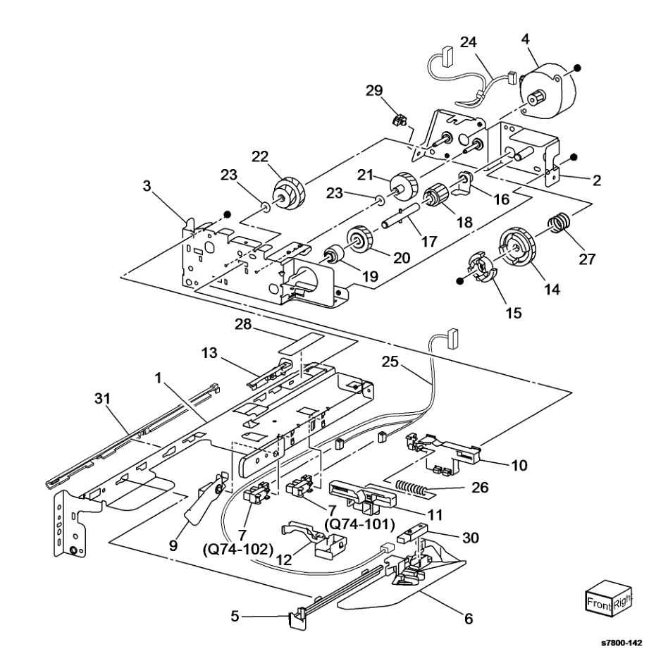 PL 11.11 Tray 5 Feeder - TT (1 of 2) parts diagram - Xerox Phaser 7800