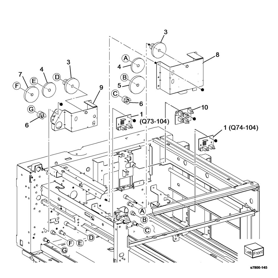 PL 11.15 Tray 3/4/5 Paper Size Sensor, parts diagram - Xerox Phaser 7800
