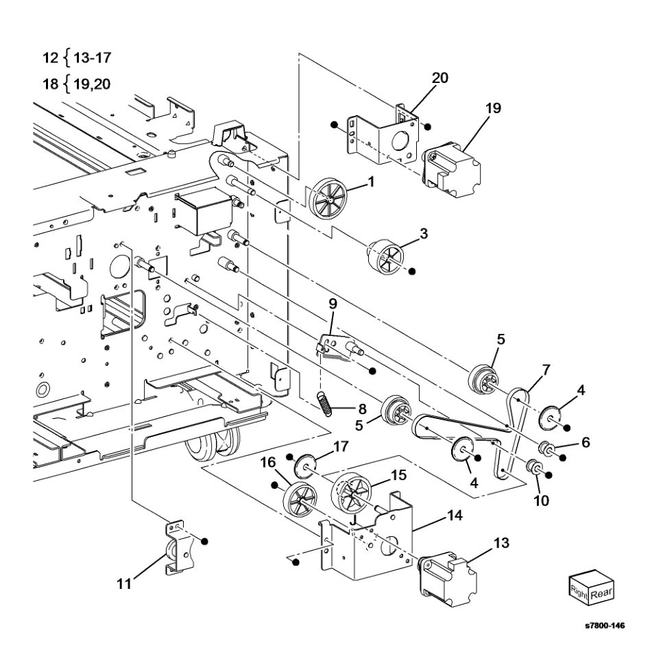 PL 11.16 Drive - TT parts diagram - Xerox Phaser 7800