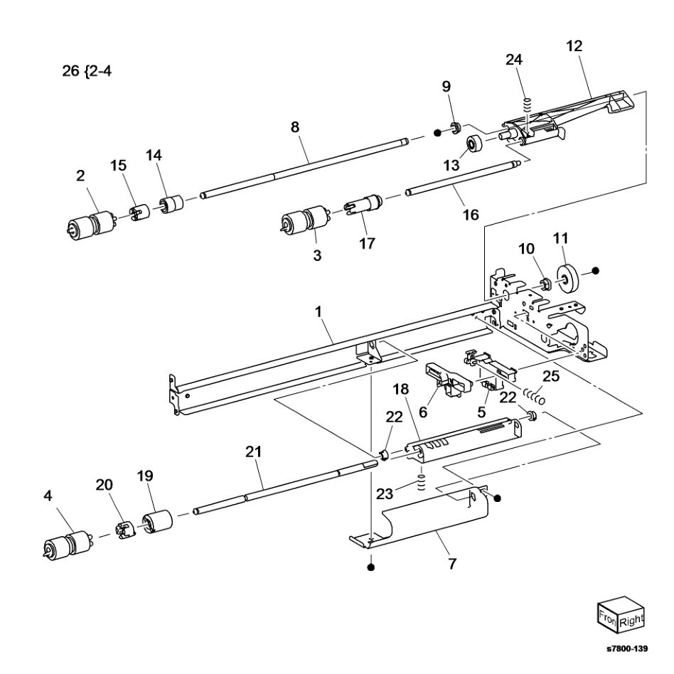 PL 11.8 Tray 3 Feeder - TT (2 of 2) parts diagram - Xerox Phaser 7800