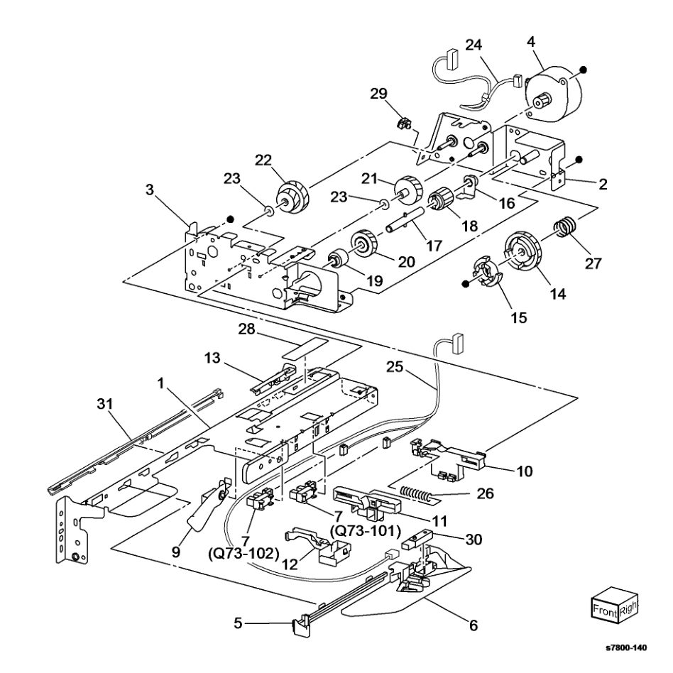 PL 11.9 Tray 4 Feeder - TT (1 of 2) parts diagram - Xerox Phaser 7800