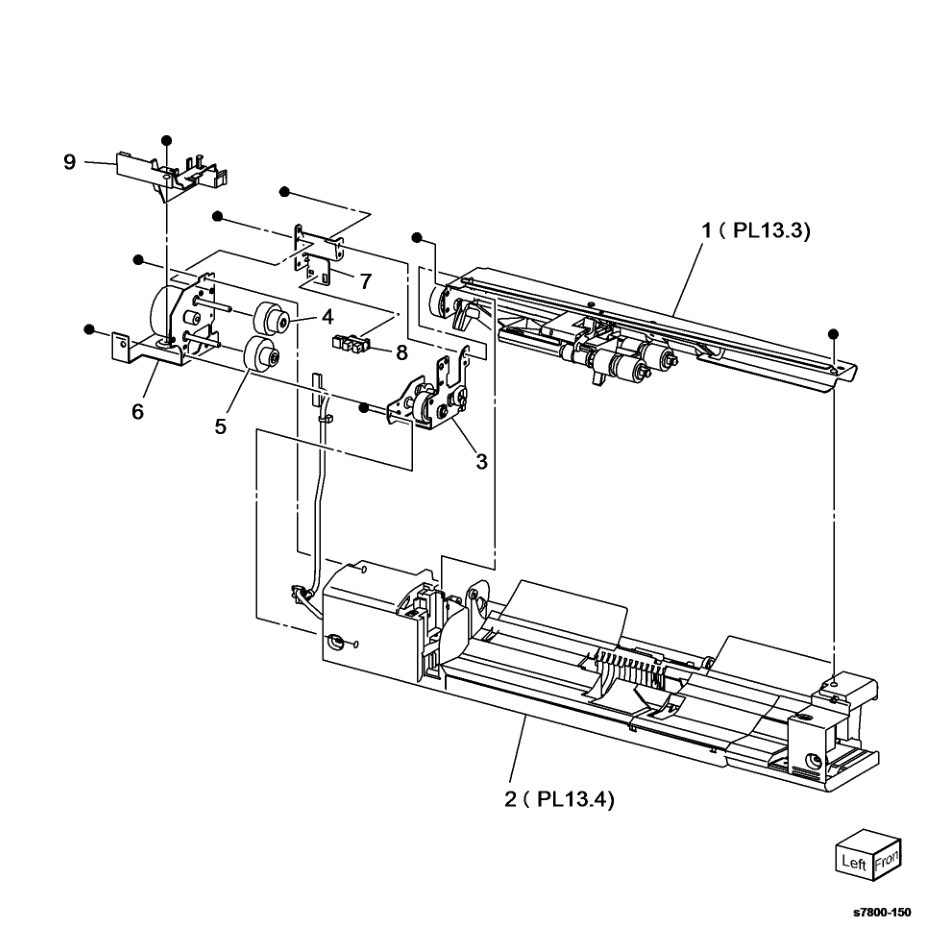 PL 13.2 Tray 1 (MPT) (2 of 5) parts diagram - Xerox Phaser 7800