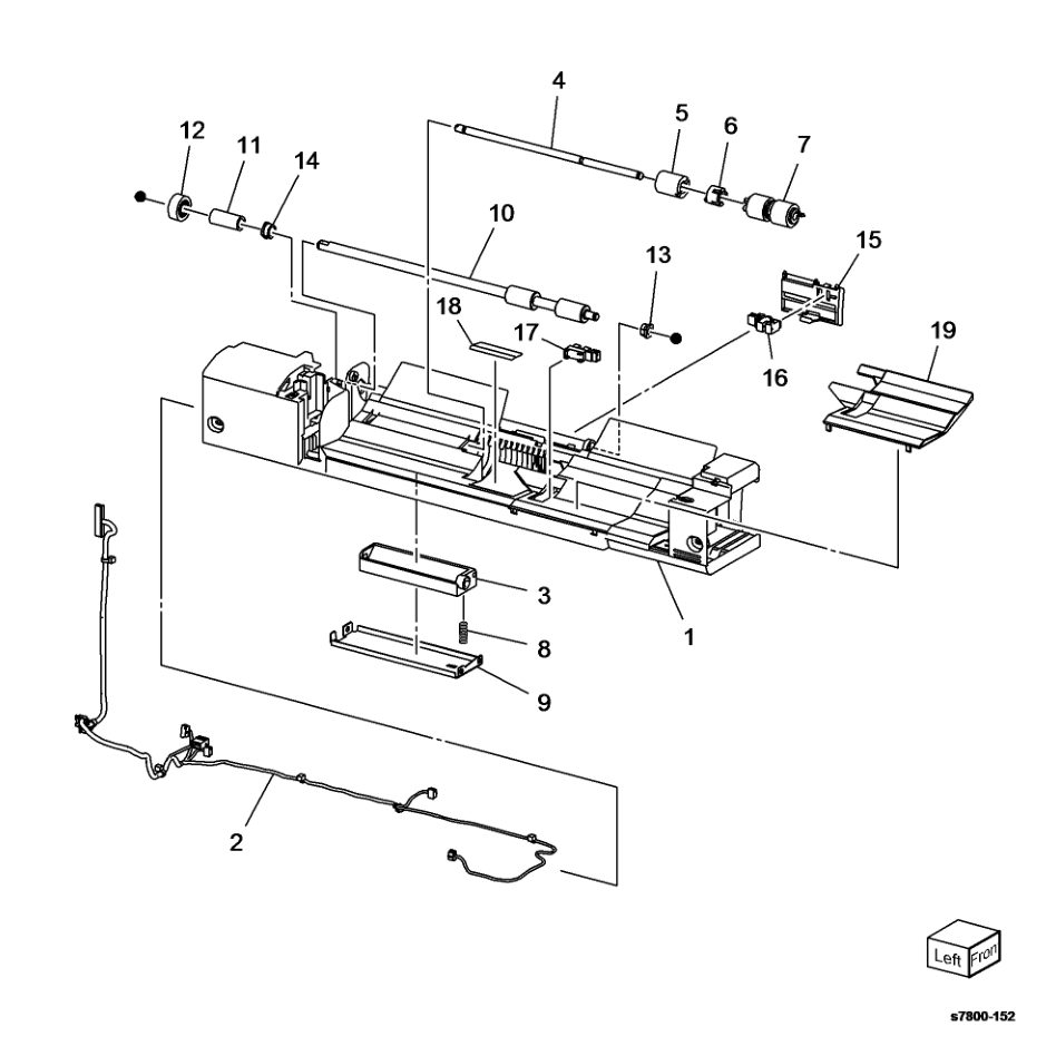 PL 13.4 Tray 1 (MPT) (4 of 5) parts diagram - Xerox Phaser 7800