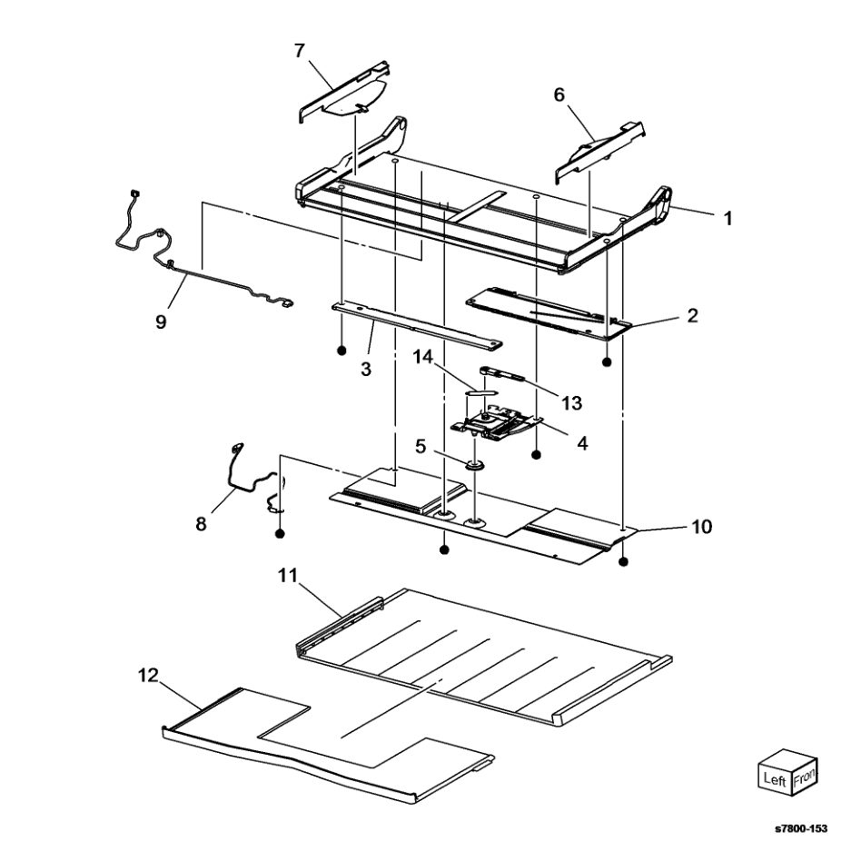 PL 13.5 Tray 1 (MPT) (5 of 5) parts diagram - Xerox Phaser 7800