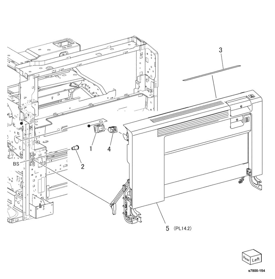 PL 14.1 Left Hand Cover (1 of 2) parts diagram - Xerox Phaser 7800