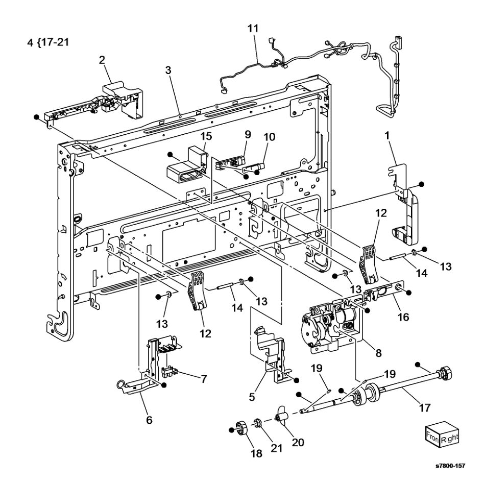 PL 14.4 Left Hand Cover Assembly (2 parts diagram - Xerox Phaser 7800