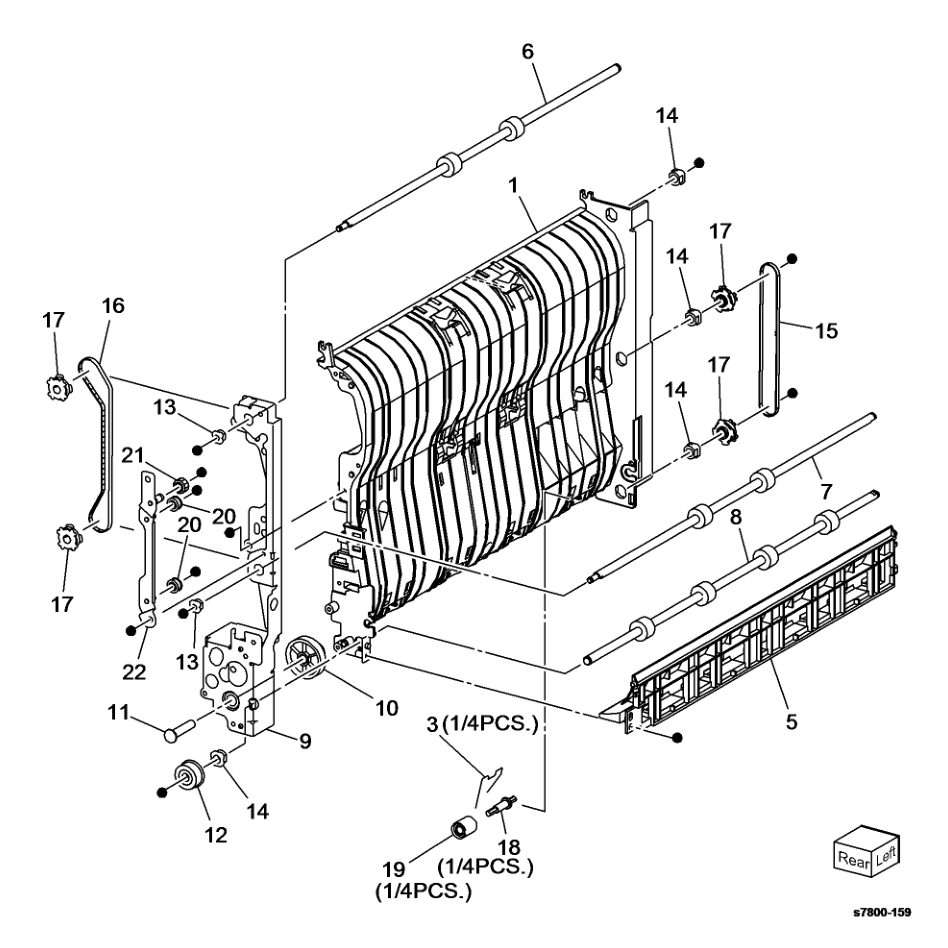 PL 14.6 Duplex Assembly (2 of 2) parts diagram - Xerox Phaser 7800