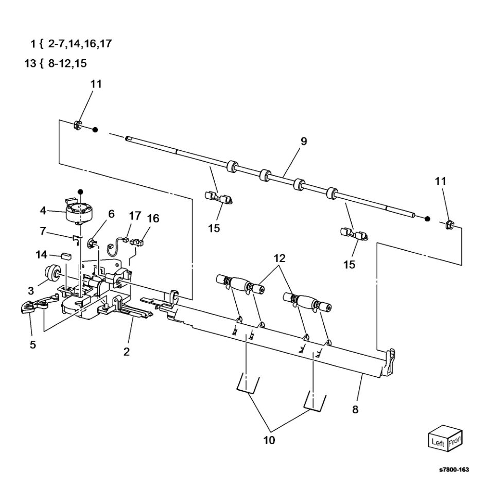 PL 17.2 Exit 1/OCT parts diagram - Xerox Phaser 7800
