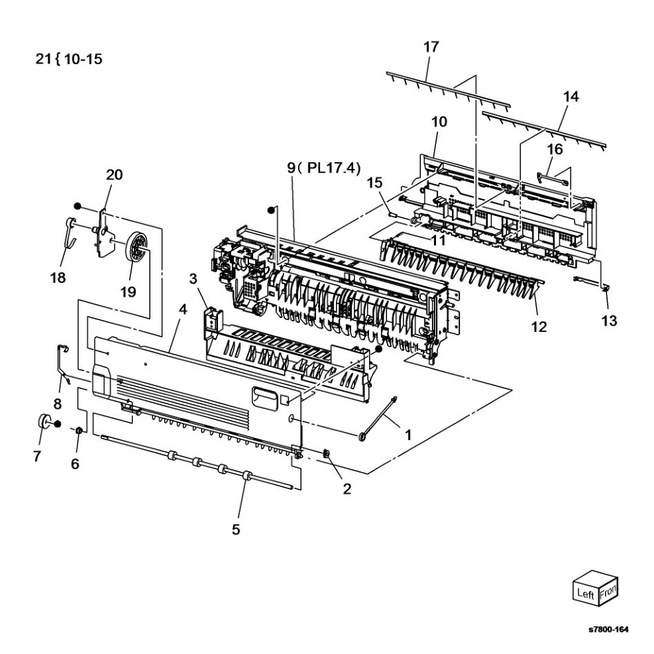 PL 17.3 Exit 2 (1 of 3) parts diagram - Xerox Phaser 7800