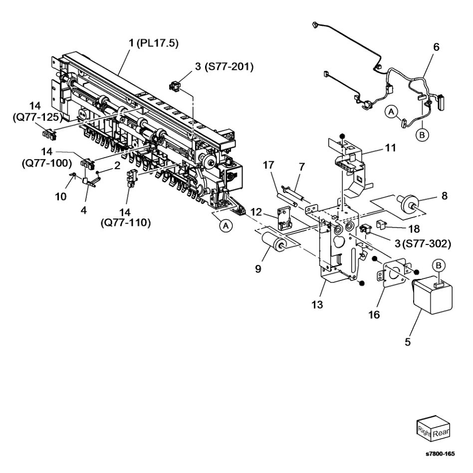 PL 17.4 Exit 2 (2 of 3) parts diagram - Xerox Phaser 7800