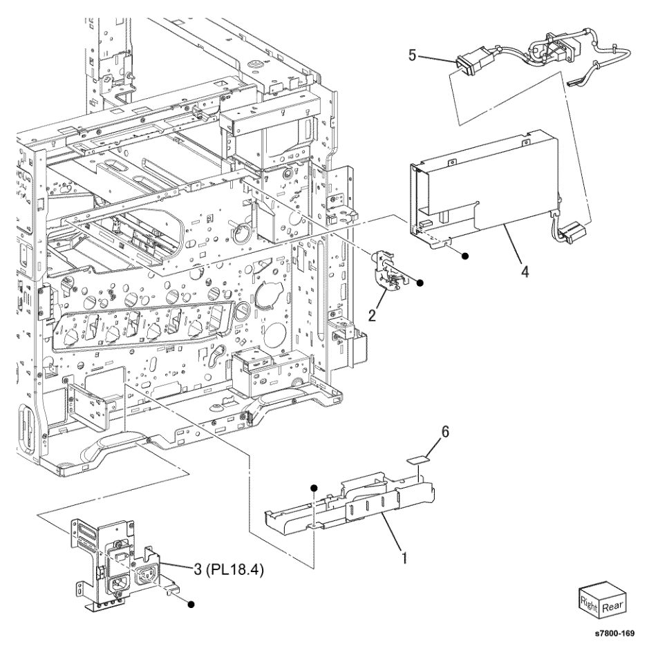 PL 18.3 Electrical IOT Rear parts diagram - Xerox Phaser 7800